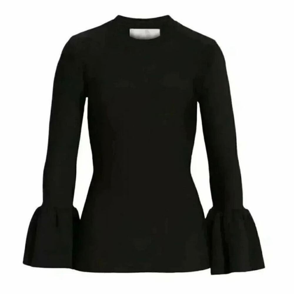 Rachel Parcell Santana Scuba Knit Sweater in Black